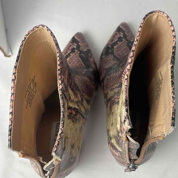 Steve Madden 6.5M Snake Print Trista Pointed Toe Ankle Boots Chic Versatile - Picture 6 of 8
